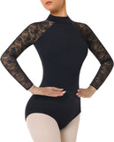 1 x RAW Customer Returns Mulnall Women s Ballet Stand-up Collar with High Neck Lace Backless Ballet Adult Leotard Women s Ballet Clothing 7029-06-XL  - RRP €24.19