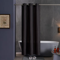 1 x RAW Customer Returns Furlinic 180x183 shower curtain anti-mold in bathroom curtain for bathtub shower textile curtains made of fabric waterproof washable black with large eyelets. - RRP €22.18