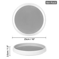 1 x RAW Customer Returns FNG8 Lazy Susan Turntable 4 Pack - 25 cm Non-Slip Turntable Organizer for Cabinet, Table, Refrigerator - Versatile Refrigerator Organizer Turntable for Organization Storage - RRP €26.99