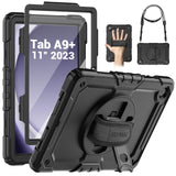 1 x RAW Customer Returns SEYMAC Case for Samsung Galaxy Tab A9 Plus 11 Inch 2023, Shockproof Galaxy Tab A9 Plus Case with Screen Protector, 360 Rotating Stand Hand Strap, Shoulder Strap, with Pen Holder, Black - RRP €25.4