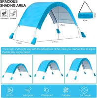 1 x RAW Customer Returns Beach tent beach sun protection 270cm beach shells sun roof awning for beach camping outdoor with sandbags and poles blue 2-4 people - RRP €100.74