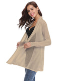 1 x RAW Customer Returns Gyabnw Women s Summer Long Cardigan, Open Front Chiffon Long Cardigans, Lightweight Women s Knitted Jacket, Khaki, M - RRP €22.61