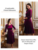 1 x RAW Customer Returns DRESSTELLS Women s Velvet Dress Elegant Cocktail Dress Knee-Length Ball Dresses Round Neck Party Dress Winter Dress for Wedding Velvet Burgundy M - RRP €34.14