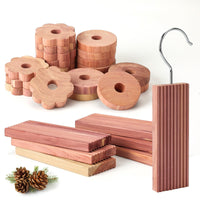 1 x RAW Customer Returns Yizhet - 6 cedar wood blocks - 10 cedar flowers against clothes moths - 10 moth stop wooden rings made of natural cedar wood, cedar wood natural product ideal for clothes hangers drawers - RRP €17.51