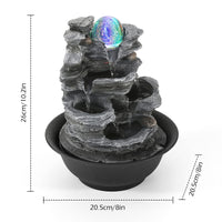 1 x RAW Customer Returns Dyna-Living indoor fountain table fountain with rolling ball, fountain polyresin fountain LED lighting multicolored, table top water fountain rock garden - RRP €50.41