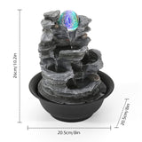 1 x RAW Customer Returns Dyna-Living Indoor Fountain Table Fountain with Rolling Ball Fountain Polyresin Fountain LED Lighting Multicolored Table Top Water Fountain Rock Garden - RRP €50.41