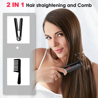 1 x RAW Customer Returns Hair straightener brush, straightening brush cordless, mini straightening brush, quick heating, charging, 140-200 4 temperature settings, portable hair straightener brush for traveling for straightening fine hair - RRP €84.84