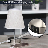 1 x RAW Customer Returns Lightess set of 2 bedside lamps, dimmable table lamps, touch table lamps, 2x USB with charging function, modern retro with E14 warm white for living room, bedroom, table with EU plug - RRP €48.29