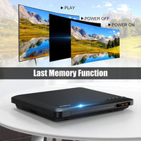 1 x RAW Customer Returns Maite Slim DVD Player, Ultra-Thin DVD Player for TV, Region Free DVD CD Player HDMI RCA Connection, HD 1080P Upscaling, USB Input, Error Correction, Including HDMI RCA Cable Remote Control - RRP €40.32