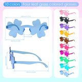 8 x Brand New 10 Pairs Party Glasses Four Leaf Clover Sunglasses Festival Funny Sunglasses Rimless Hippie Glasses Photo Props for Birthday Party Carnival Wedding for Children Adults - RRP €48.32