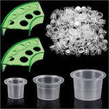 1 x RAW Customer Returns 300 Tattoo Ink Caps with 2 Cups Holders - Moricher 100 Small 100 Medium 100 Large Tattoo Ink Cups 2 Cups Holders for Tattoo Ink Permanent Makeup Container Cap Tattoo Accessory - RRP €9.5