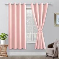 1 x RAW Customer Returns Hiasan blackout curtains with eyelets, blush pink opaque curtains, pack of 2, 140 x 175 cm width x height , soft sliding curtains for bedroom, living room, etc. - RRP €34.79