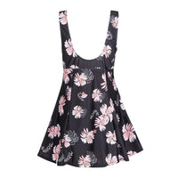 1 x RAW Customer Returns Ecupper Swimsuit Women Elegant One Piece Swimsuit with Chest Pad Swimsuit Dress with Bow Swimsuit Large Size Pink Flower 3XL - RRP €40.33