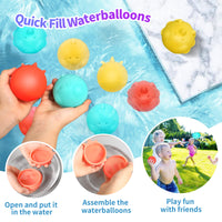 17 x Brand New TERRAMUS Reusable Water Balloons, 12PCS Silicone Water Balloons Toys, Soft Sealing Water Balls Toys for Kids Adults Summer Outdoor Water Play Yard Swimming Pool Beach Party - RRP €265.2