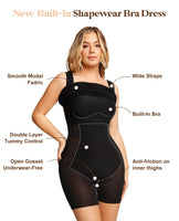 2 x RAW Customer Returns Popilush Bodycon Mini Shaper Split Dress Built-in Shapewear Bra 8 in 1 Sleeveless Slip Dress for Women Black - RRP €141.16