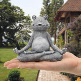 1 x RAW Customer Returns Yeomoo Meditation Yoga Frog Figures Garden Decoration for Outdoors, Zen Garden Frog Figure for Room Desk Decoration Funny Gifts for Women Children Girls Fairy Garden Home Decoration Gray 13CM - RRP €16.99