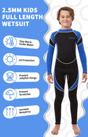 1 x RAW Customer Returns Yikayin Children s Wetsuit Long, 2.5 mm Wetsuit Boys Girls Back Zip, Neoprene Children s Thermal for Swimming, Diving, Snorkeling, Surfing, SUP - Blue M - RRP €46.99