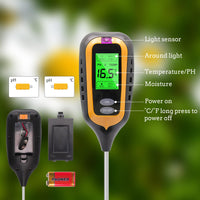 2 x RAW Customer Returns PNGOS soil moisture meter 4-in-1, soil moisture meter with measurement of light PH temperature humidity, suitable for PH value lawn in the farm, garden and greenhouse - RRP €33.6