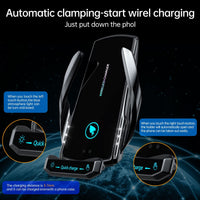 1 x RAW Customer Returns 15W Fast Wireless Charger Car Phone Holder With Charging Function Car Induction Motor Induction Motor Operation Qi Charging Station Charging Station Car Mobile Phone Holder Car Ventilation Black QC3.0 Stand  - RRP €35.99