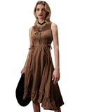 1 x RAW Customer Returns SCARLET DARKNESS Women s Renaissance Sleeveless Medieval Dress Party Cocktail Retro Dress Brown XL - RRP €51.19