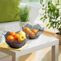 1 x RAW Customer Returns karadrova Plastic Fruit Bowl, Pack of 2, 25 x 13 cm - Geometric Shaped Fruit Basket, Rust Free, Hollowed Out, Decorative Fruit Bowl for Kitchen - Blue - RRP €19.2