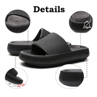 1 x RAW Customer Returns IDEINER flip flops women original men summer sandals cozy slides cloud shoes cloud bathing shoes slippers soft thick sole non-slip rubber house slippers black size EU 40 41 - RRP €17.92