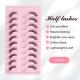 2 x RAW Customer Returns Parriparri Half Eyelashes Natural False Eyelashes 10 Pairs Cat Eye Lashes Lightweight Half Eyelashes Reusable Artificial Eyelashes 3D Fake Lashes Cateye - RRP €18.12