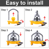 1 x RAW Customer Returns Turnart Trailer Lock, Trailer Lock, for 50mm Couplers, 2 , 1-7 8 , 2-5 16 , 2 Keys Yellow  - RRP €25.99