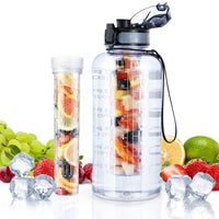 1 x RAW Customer Returns UTEBIT 1.6L sports bottle, water bottle with tea or fruit infusion, reusable bottle made of BPA-free Tritan with motivational time marker for gymnastics, camping, office - RRP €24.58