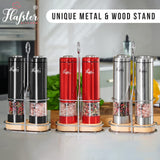 7 x Brand New Flafster Kitchen Electric Salt and Pepper Mill Set with Light - Battery Operated Pepper Mills with Stand - RRP €195.79