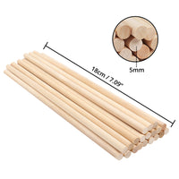 1 x RAW Customer Returns Belle Vous Natural Round Wooden Stick Pack of 200 18 cm Long Extra Long Unfinished Wooden Sticks 5 mm Thick - Round Wooden Sticks, Crafts, Decorations, Art - RRP €14.11