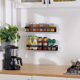 1 x RAW Customer Returns KES Spice Rack Wall Spice Holder Spice Organizer Kitchen Spice Storage Kitchen Shelf Spices 40 cm 2 Pieces Matt Black Wall Mounted, KSR401S40-BK-P2 - RRP €40.12