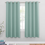 1 x RAW Customer Returns PONY DANCE Curtain Green Opaque Eyelet Curtain Set of 2 Opaque Curtains Living Room Modern Short Blackout Curtains Children s Room H 175 x W 140 cm Summer Green - RRP €31.01