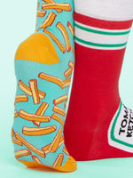 1 x RAW Customer Returns Dedoles Socks Unisex Women Men Children Cotton Socks with many different funny left right designs, colour Red, design French fries and Ketchup, size 39-42 - RRP €24.0