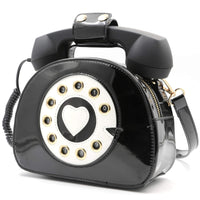 1 x RAW Customer Returns QiMing Retro Dial Phone Crossbody Shoulder Bag, Pu Mobile Microphone Bag for Women - RRP €23.59