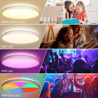 1 x RAW Customer Returns Lightess LED ceiling light dimmable, 24W RGB color change 14 colors, round ceiling lamp with remote control IP54 waterproof, for bedroom, living room, children s room, bathroom, 3000K-6500K - RRP €17.69