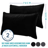 1 x RAW Customer Returns Pillowcase 50 x 70 cm set of 2 - 100 jersey cotton 150 g m pillowcases - Black - For pillows 50 x 70 cm - Pillowcase - Pillow cover - Resistant and hypoallergenic - Dreamzie - RRP €14.99