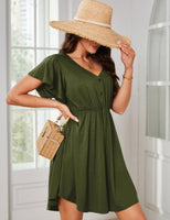 1 x RAW Customer Returns Amoretu Dress Casual Summer A-Line Light Summer Dress Women Elegant Dresses Green M - RRP €35.99