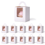 1 x RAW Customer Returns Winter Shore White Single Cupcake Box 60-Pack - Single Cupcake Box with Window, Handle Inserts - Empty Candy Box for Pastries, Gift Box with Window - 9 x 9 x 11 cm - RRP €18.99