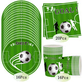 1 x Brand New MEZHEN Football Party Tableware Children s Birthday Decoration Birthday Football Party Tableware Paper Plates Cups Napkins Birthday Party Set Table Decoration 16 People - RRP €19.15