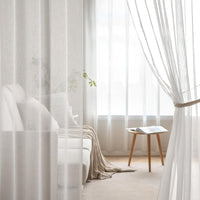 1 x RAW Customer Returns MIULEE Curtains with ruffle tape set of 2 curtains white curtain with eyelets curtains living room made of sheer voile curtains transparent white bedroom 140 x 245 cm - RRP €23.9