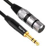 1 x RAW Customer Returns Tisino XLR to jack 6.3, XLR female to 6.3 mm jack stereo microphone cable balanced signal connection cable - 5M - RRP €17.7