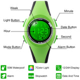 1 x RAW Customer Returns GUUMUXIN Children s Watch, 7 Colors Children s Watch Boys Girls, Wrist Watch Children, 50 M Waterproof Sports Outdoor Digital Watch Children, Wrist Watch for Junior Teenager Kids Watch Green  - RRP €17.99