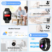 1 x RAW Customer Returns 2024 Smartwatch ECG HRV Uric Acid BMI Blood Pressure Monitor Men Women Health Watch with Phone Function SOS Button, 24H Heart Rate SPO2 Blood Pressure Body Temperature Sleep Monitor Fitness Watch for Android iOS - RRP €60.5