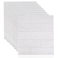 3 x RAW Customer Returns GDWD 10 pieces 3D brick wallpaper self-adhesive wall panels, 38.5 x 35 cm white brick pattern wall stickers, for bathroom, bedroom, living room, balcony, kitchen - RRP €51.09