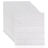 1 x RAW Customer Returns GDWD Pack of 10 3D brick wallpaper self-adhesive wall panels, 38.5 x 35 cm white brick pattern wall stickers, for bathroom, bedroom, living room, balcony, kitchen - RRP €17.89