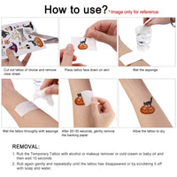 60 x Brand New HOWAF Glitter Halloween Temporary Tattoos for Kids, Glitter Halloween Tattoos Set, 120 Fake Tattoos Stickers Toys Gadgets Tattoo for Kids Halloween Waterproof Temporary Tattoos - RRP €442.2