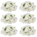 1 x RAW Customer Returns BLOSMON artificial flowers artificial flowers table wedding decoration 6 pieces large white artificial roses hydrangeas silk fake flowers for centerpiece table decoration flower ball bouquet arrangements home - RRP €153.6