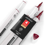 44 x Brand New ARTEZA EverBlend Markers, A401 Burgundy Red Pack of 4, Fine Tip and Chisel Tip, Alcohol-Based Twin Markers, High-Quality Graffiti Markers for Coloring, Calligraphy and Drawing - RRP €739.2