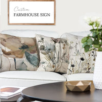 1 x RAW Customer Returns YCOLL Sofa Cushion Covers 50x50 Set of 4 Linen Cushion Covers Sofa Cushions Floral Watercolor Painting Cushion Covers Bedroom Outdoor Sofa Outdoor Cushions 50x50 - RRP €20.99